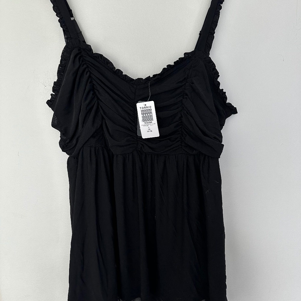 NWT Torrid Black Soft Babydoll Tank Top size
